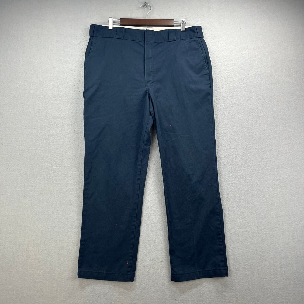 Dickies Loose Fit Work Pants Mens 38x30 Blue Painter Skate Utility Rugged Casual